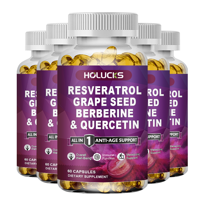 Wellness Quercetin - HOLUCKS Organic Resveratrol Capsules, with Berberine,