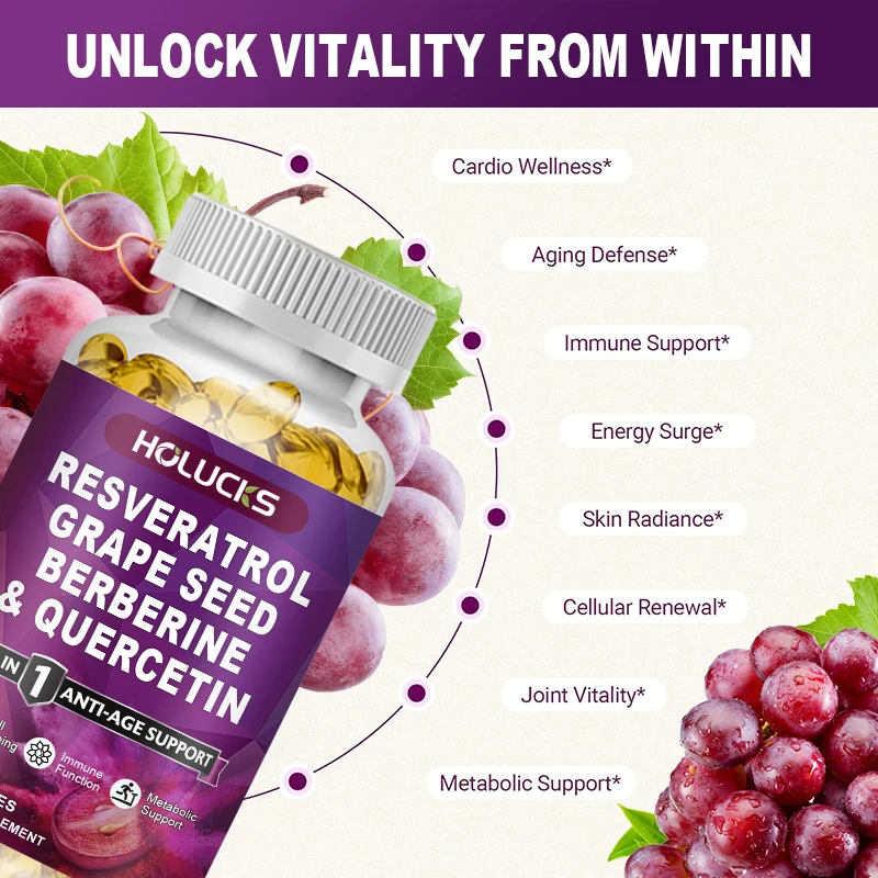 HOLUCKS Organic Resveratrol Ca - огляд і ціна Wellness Quercetin