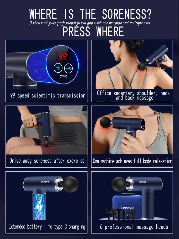 Lenovo 6 Heads Fascia Gun Prof - огляд і ціна Health Wellness