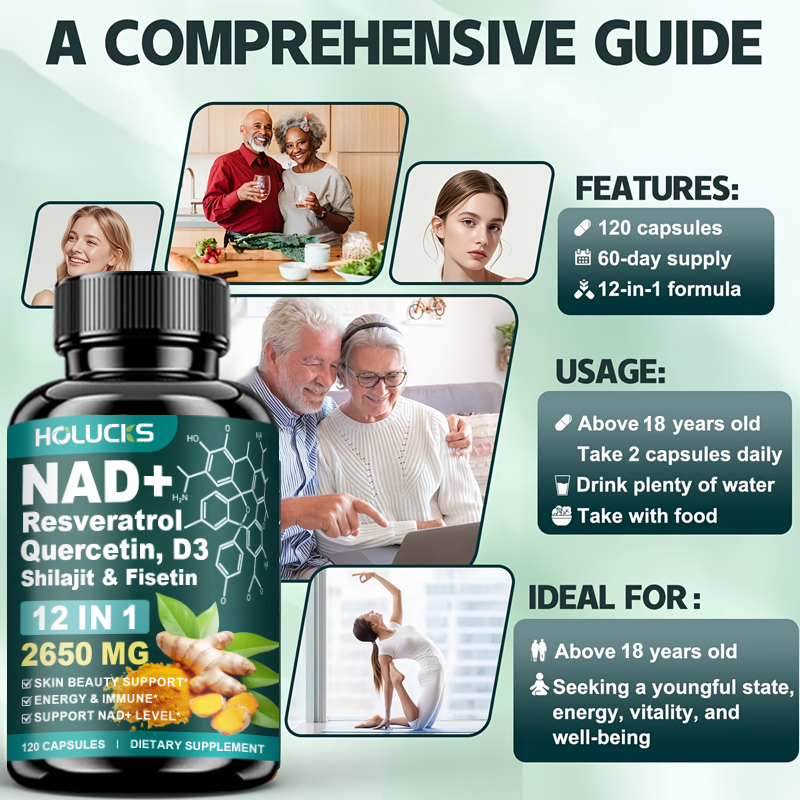 HOLUCKS 12-in-1 NAD+ Supplemen - огляд і ціна Wellness Quercetin